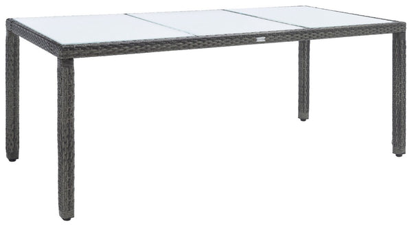 Hailee Dining Set – Contemporary Chic Outdoor Dining Experience with Glass Top Table and Wicker Chairs