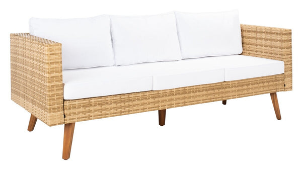 Presla 6 Piece Living Set - Modern Coastal Outdoor Furniture with Stylish Wicker and Acacia Legs