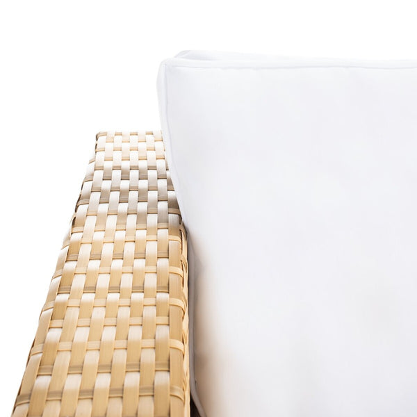 Presla 6 Piece Living Set - Modern Coastal Outdoor Furniture with Stylish Wicker and Acacia Legs