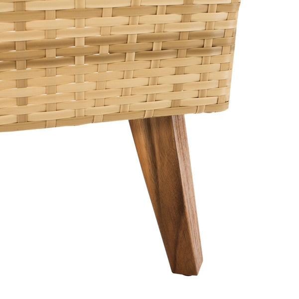 Presla 6 Piece Living Set - Modern Coastal Outdoor Furniture with Stylish Wicker and Acacia Legs