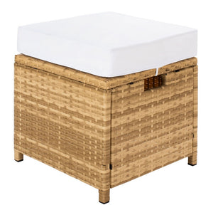 Presla 6 Piece Living Set - Modern Coastal Outdoor Furniture with Stylish Wicker and Acacia Legs