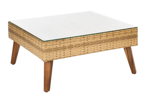 Presla 6 Piece Living Set - Modern Coastal Outdoor Furniture with Stylish Wicker and Acacia Legs