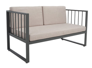 Safavieh Holyoke 4 Pc Living Set Grey/Light Grey Cushion Steel: 80%, Cushion: 20%,  PAT7726B