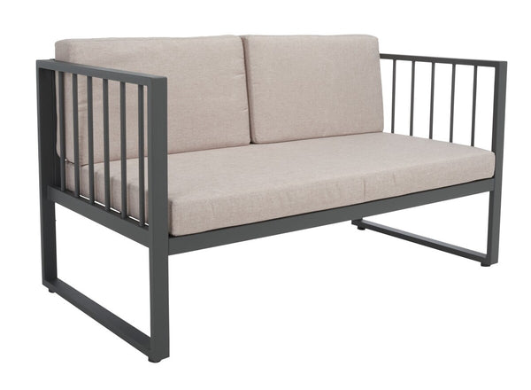 Safavieh Holyoke 4 Pc Living Set Grey/Light Grey Cushion Steel: 80%, Cushion: 20%,  PAT7726B