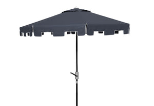 Safavieh Zimmerman 9 Ft Market Umbrella in Navy and White PAT8000L 889048710245