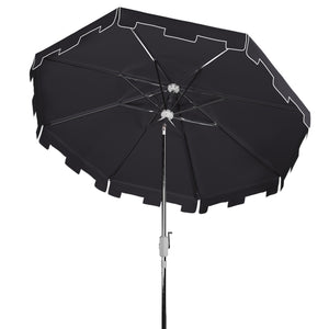 Safavieh Zimmerman 9 Ft Market Umbrella in Black and White PAT8000M 889048710252