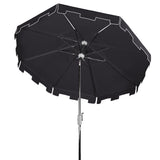 Safavieh Zimmerman 9 Ft Market Umbrella in Black and White PAT8000M 889048710252