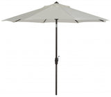 Safavieh Ortega Umbrella UV Resistant 9' Auto Tilt Crank Natural Brown Metal Fsc-Certified Hardwood Polyester Aluminum PAT8001B 889048036338