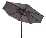 Safavieh Ortega Umbrella UV Resistant 9' Auto Tilt Crank Grey Brown Metal Fsc-Certified Hardwood Polyester Aluminum PAT8001E 889048314597