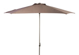 Safavieh Hurst Umbrella 9' Push Up Grey Brown Metal Fsc-Certified Hardwood Polyester Aluminum PAT8002E 889048314627