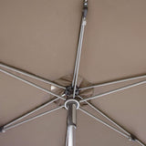Safavieh Hurst Umbrella 9' Push Up Grey Brown Metal Fsc-Certified Hardwood Polyester Aluminum PAT8002E 889048314627