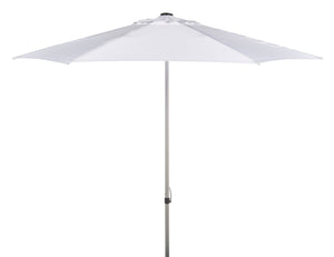 Safavieh Hurst 9 Ft Push Up Umbrella White Metal 100% Polyester Aluminum PAT8002F