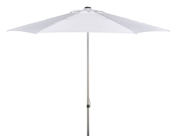 Safavieh Hurst 9 Ft Push Up Umbrella White Metal 100% Polyester Aluminum PAT8002F