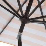 Safavieh Iris Umbrella Fashion Line UV Resistant 9' Auto Tilt Orange White Brown Metal Fsc-Certified Hardwood Polyester Aluminum PAT8004C 889048189751