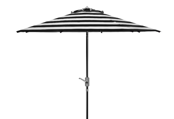 Safavieh Uv Resistant Iris Fashion Line 9Ft Auto Tilt Umbrella In Black White PAT8004E