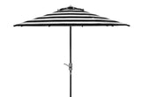 Safavieh Uv Resistant Iris Fashion Line 9Ft Auto Tilt Umbrella In Black White PAT8004E