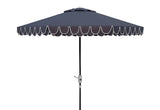 Safavieh Elegant Valance 9Ft Auto Tilt Umbrella In Navy White PAT8006G