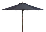 Safavieh Cannes Umbrella 9' Wooden Outdoor Grey Teak Brass Hardwood Polyester Brass Steel PAT8009B 889048316720
