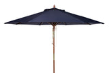 Safavieh Cannes Umbrella 9' Wooden Outdoor Navy Teak Brass Hardwood Polyester Brass Steel PAT8009C 889048316737