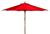 Safavieh Cannes Umbrella 9' Wooden Outdoor Red Teak Brass Hardwood Polyester Brass Steel PAT8009D 889048316744