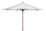 Safavieh Cannes Umbrella 9' Wooden Outdoor White Teak Brass Hardwood Polyester Brass Steel PAT8009E 889048316751