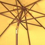 Safavieh Cannes 9Ft Wooden Outdoor Umbrella Yellow Wood/Polyethylene Coating PAT8009Y
