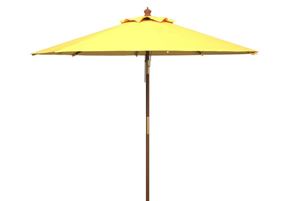 Safavieh Cannes 9Ft Wooden Outdoor Umbrella Yellow Wood/Polyethylene Coating PAT8009Y