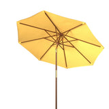 Safavieh Cannes 9Ft Wooden Outdoor Umbrella Yellow Wood/Polyethylene Coating PAT8009Y
