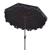 Safavieh Zimmerman 11Ft Market Umbrella in Navy and White PAT8100A 889048710320