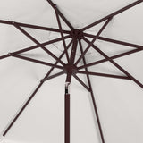 Safavieh Zimmerman 11Ft Market Umbrella in Beige and White PAT8100C 889048710337