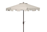 Safavieh Zimmerman 11Ft Market Umbrella in Beige and White PAT8100C 889048710337
