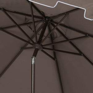 Safavieh Zimmerman 11Ft Rnd Market Umbrella Grey Metal PAT8100E