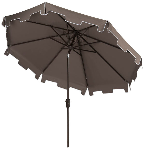 Safavieh Zimmerman 11Ft Rnd Market Umbrella Grey Metal PAT8100E