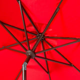 Safavieh Zimmerman 11Ft Rnd Market Umbrella Red Metal PAT8100J
