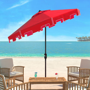 Safavieh Zimmerman 11Ft Rnd Market Umbrella Red Metal PAT8100J