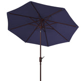 Safavieh Herla 11Ft Auto Tilt Market Umbrella Navy Metal PAT8101C