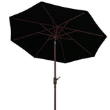 Safavieh Herla 11Ft Auto Tilt Market Umbrella Black Metal PAT8101D