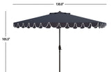 Safavieh Elegant Valance 11Ft Rnd Umbrella In Navy White PAT8106A