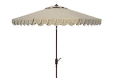 Safavieh Elegant Valance 11Ft Umbrella in Beige and White PAT8106C 889048710412