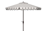 Safavieh Elegant Valance 11Ft Umbrella in White and Black PAT8106E 889048710429