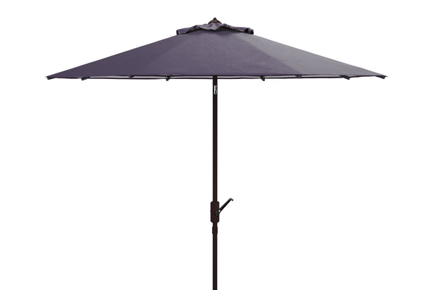 Safavieh Athens 11Ft Crank Umbrella in Navy and White PAT8107A 889048710436
