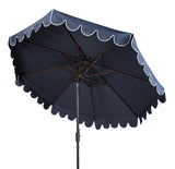 Safavieh Venice 11Ft Crank Umbrella in Navy and White PAT8110A 889048710498