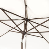 Safavieh Venice 11Ft Rnd Crank Umbrella In White Black PAT8110E