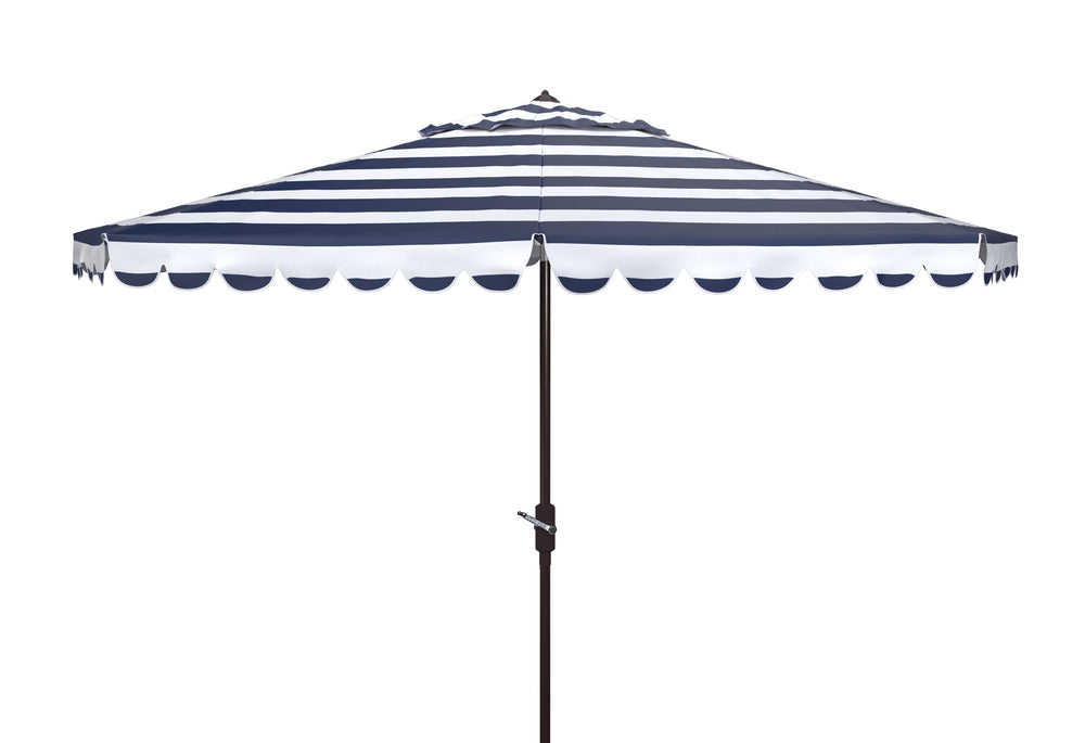 Safavieh Vienna 11Ft Rnd Crank Umbrella In Navy White PAT8111C