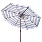 Safavieh Vienna 11Ft Rnd Crank Umbrella In Navy White PAT8111C