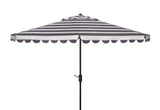 Safavieh Vienna 11Ft Crank Umbrella in Black and White PAT8111D 889048710535