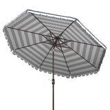 Safavieh Vienna 11Ft Crank Umbrella in Black and White PAT8111D 889048710535