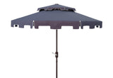 Safavieh Zimmerman 9Ft Dbletop Umbrella in Navy and White PAT8200A 889048710542