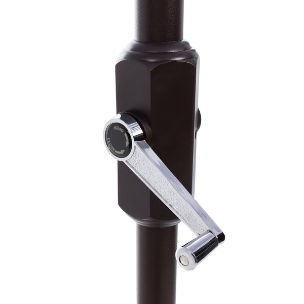 Safavieh Zimmerman 9Ft Double Top Market Umbrella In Beige White PAT8200C