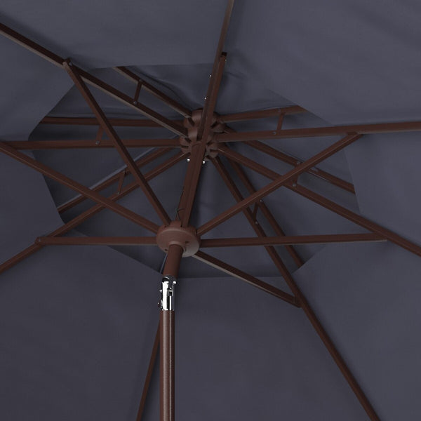 Safavieh Lorenia 9Ft Double Top Market Umbrella Navy Metal PAT8201C